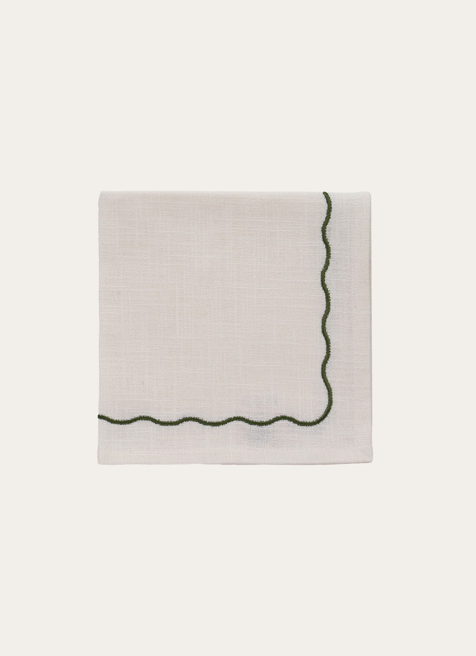 LOT DE 2 SERVIETTES EN COTON FLAMMÉ BLANC CASSÉ