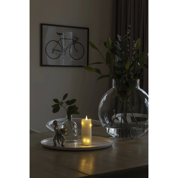 LED-Echtwachskerze, Wachs, Höhe: 12,7 cm