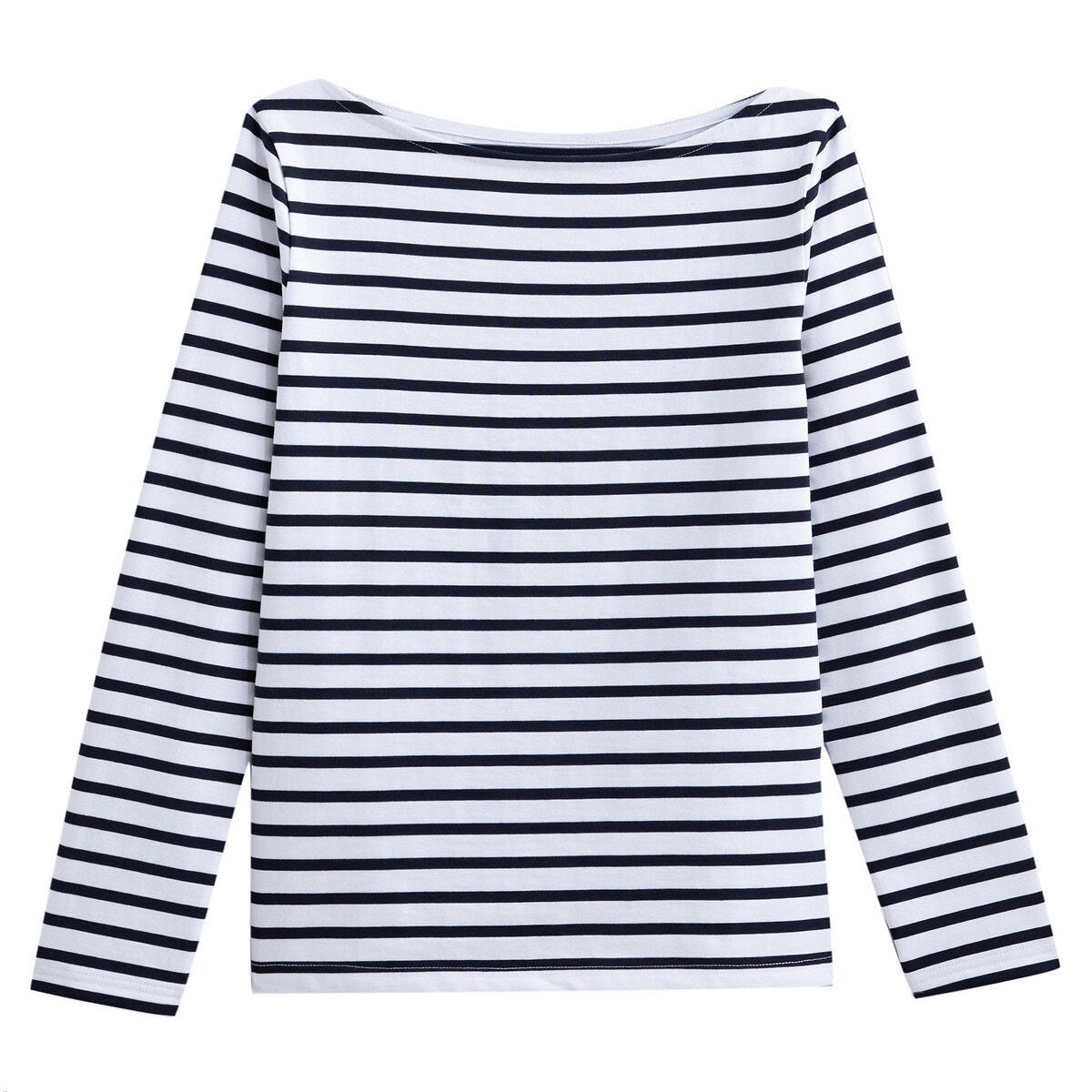 T-shirt rayé col bateau manches longues