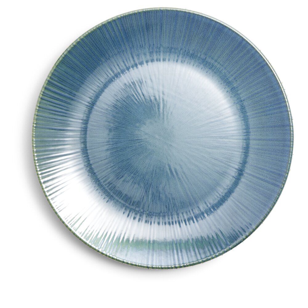 Assiette plate Amaury faïence bleue Ø25cm