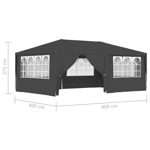 NNEVL Professional Party Tent with Side Walls 4x6 m Anthracite 90 g/m&sup2;