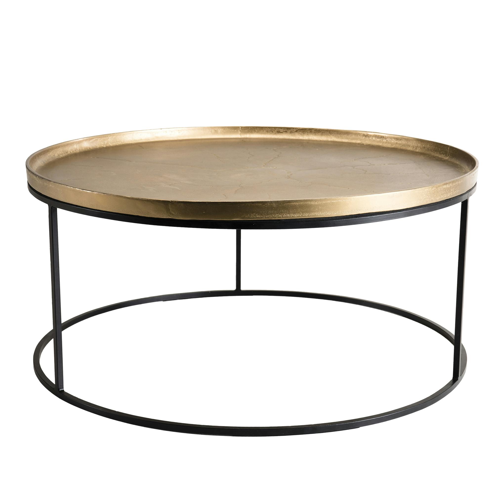 Table de salon ronde dorée ZALA