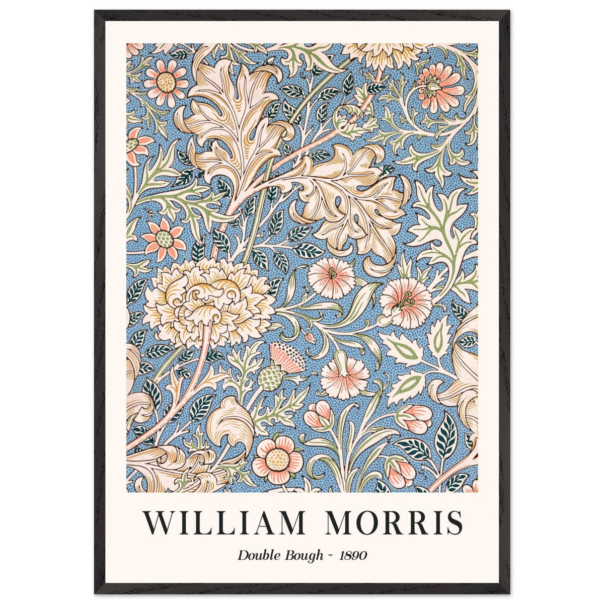 Artfulprints Poster met Lijst William Morris - Double bough 1890  - 70x100 cm - Blauw