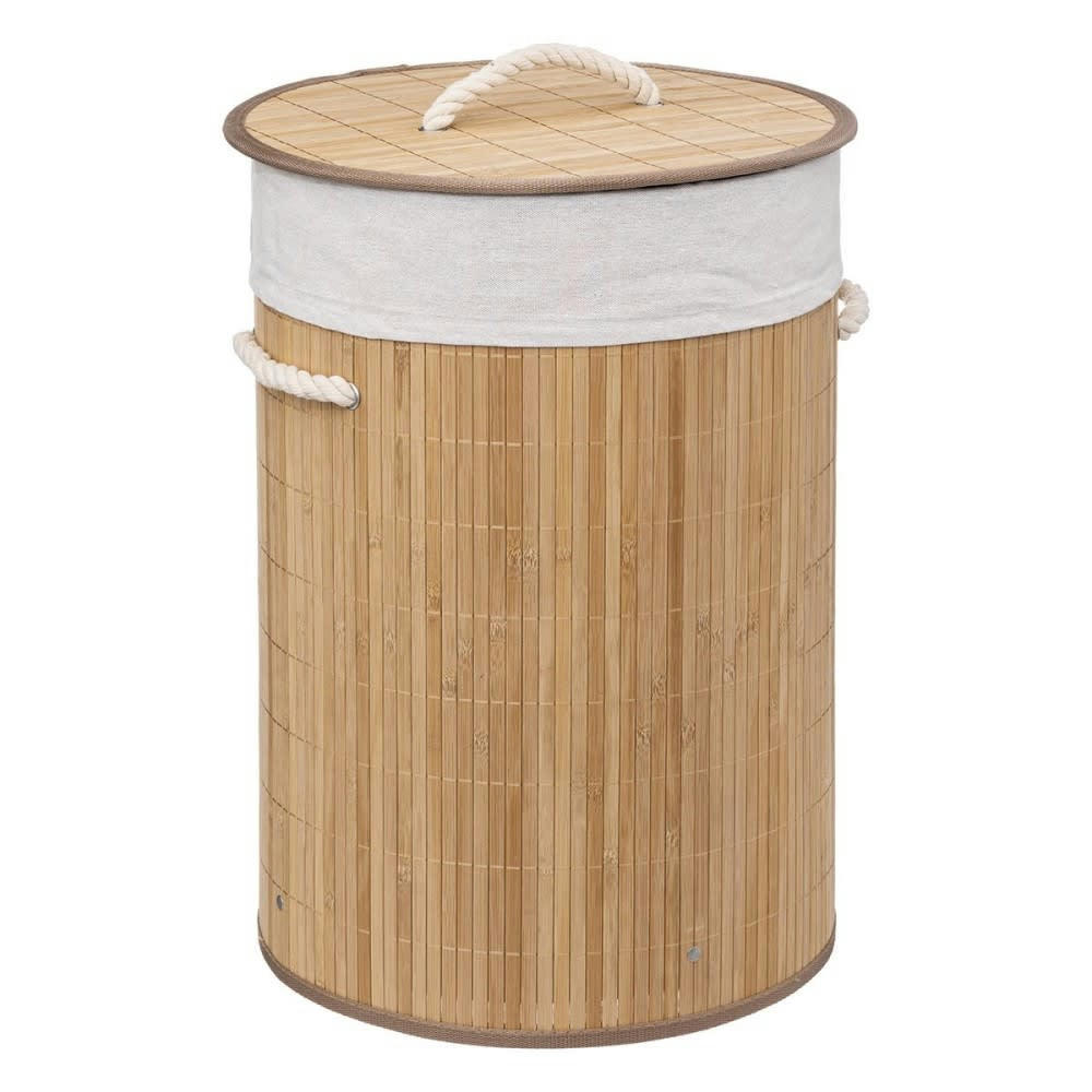 - Panier à linge 48L rond bambou