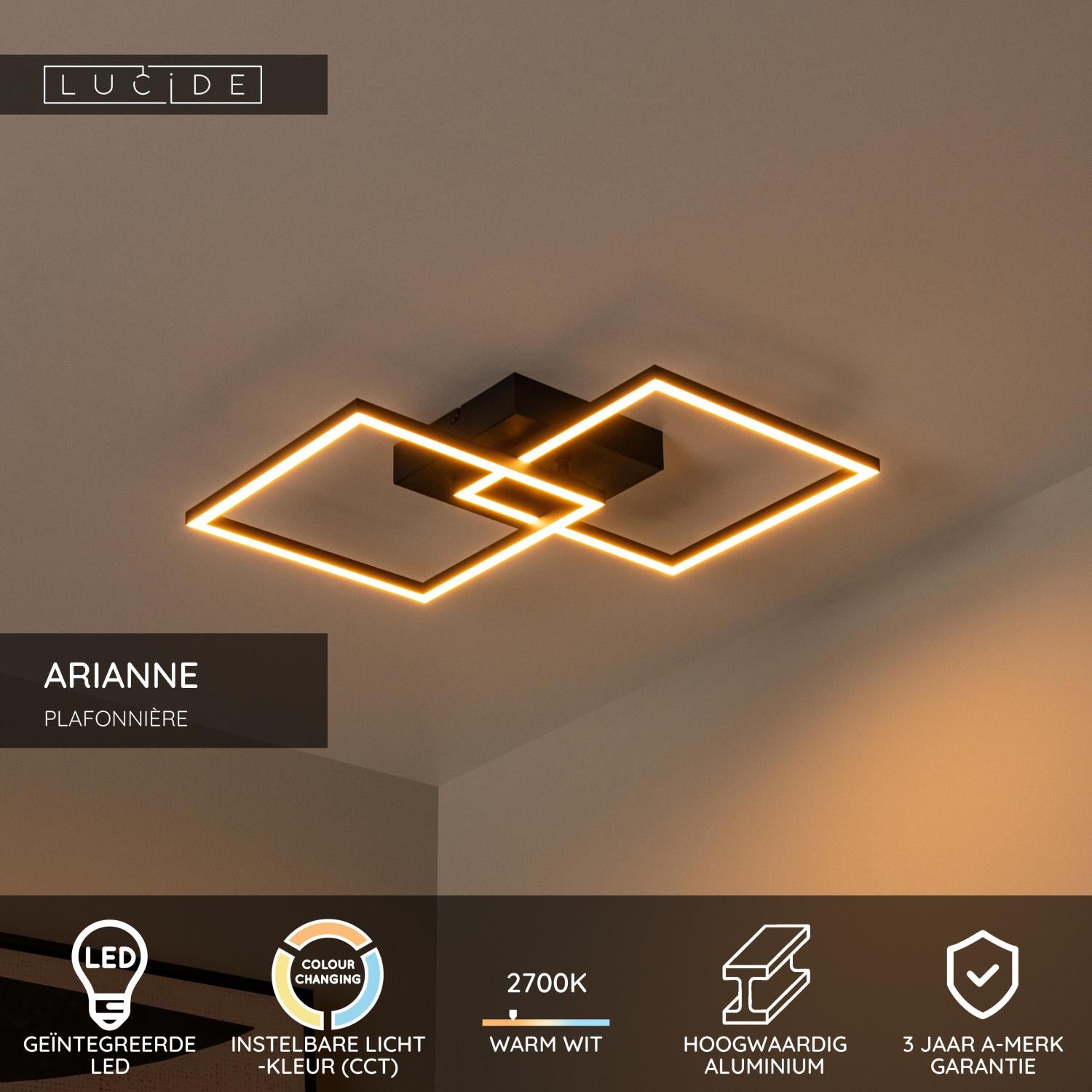 Lucide ARIANNE Plafonnière - Zwart