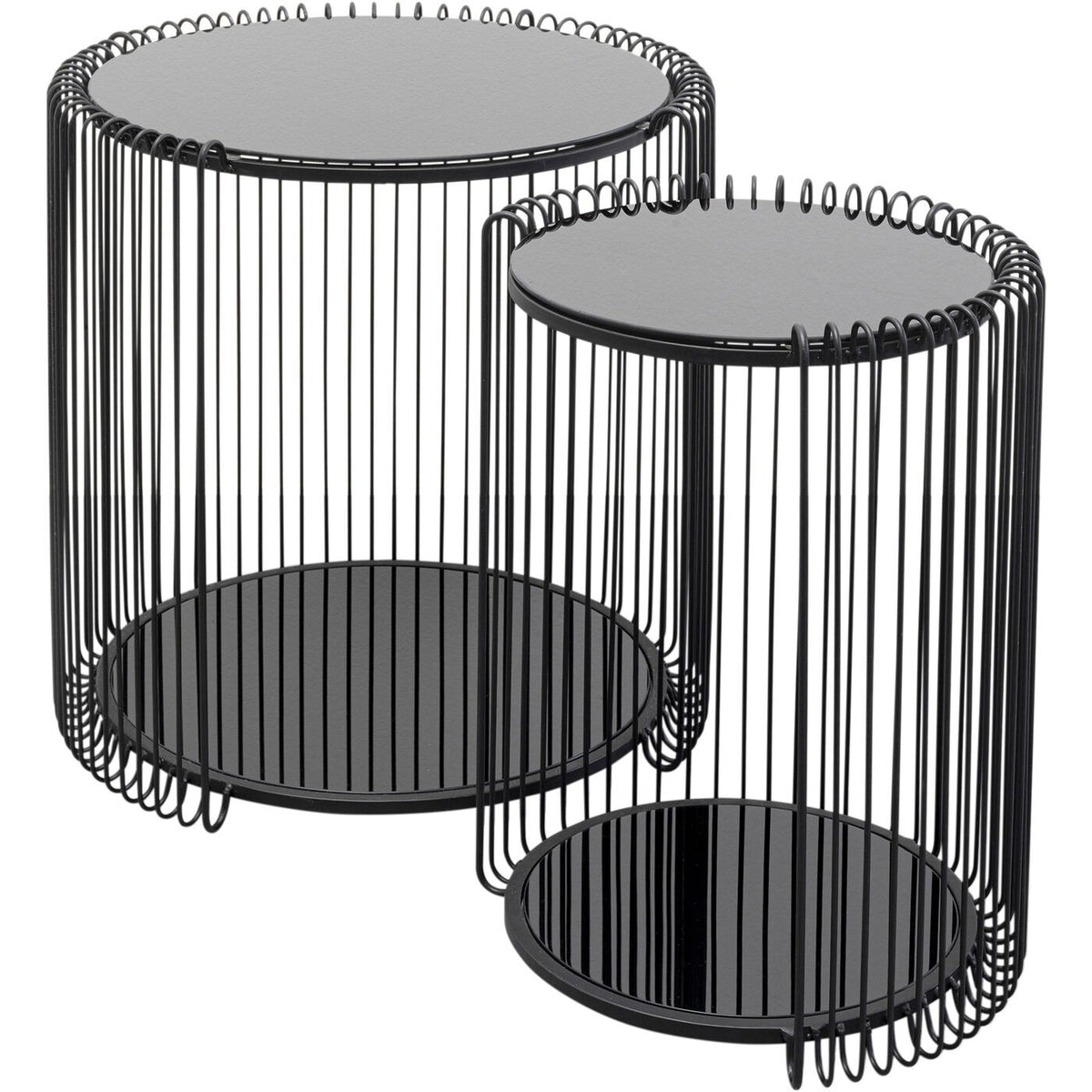 Kare Design Bijzettafel Wire Double zwart (2/Set)