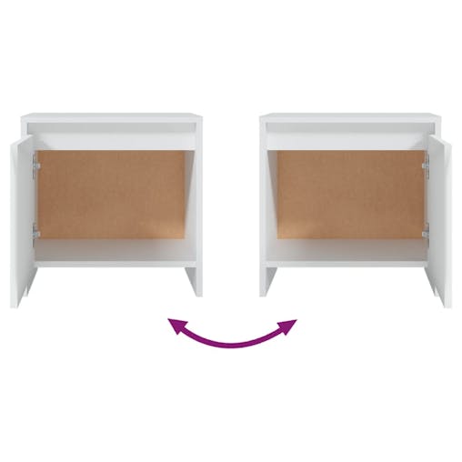 NNEVL Bedside Cabinets 2 pcs White 45x34x44.5 cm Chipboard