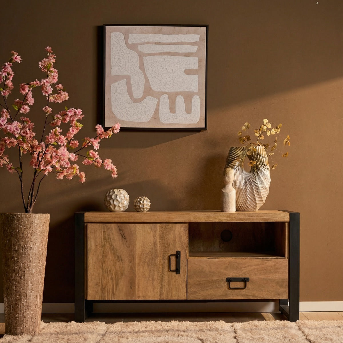 Starfurn Tv-meubel Britt - Naturel Hout - 110x45x55cm