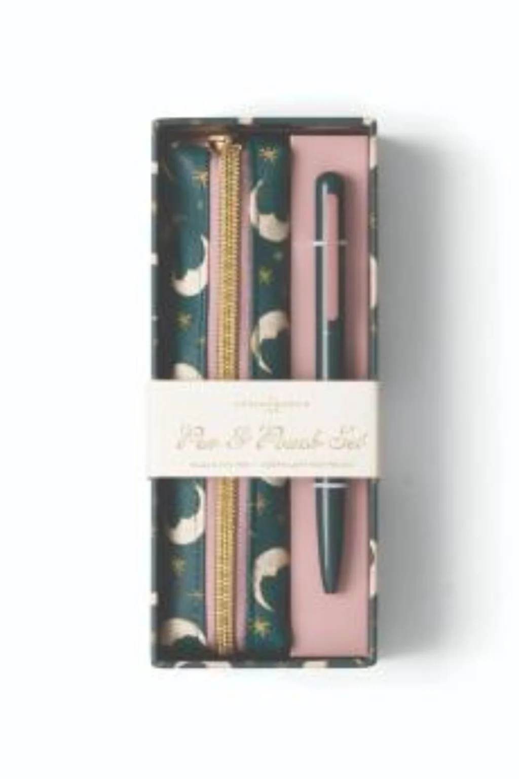 Pen & Pouch Set - Teal Moon
