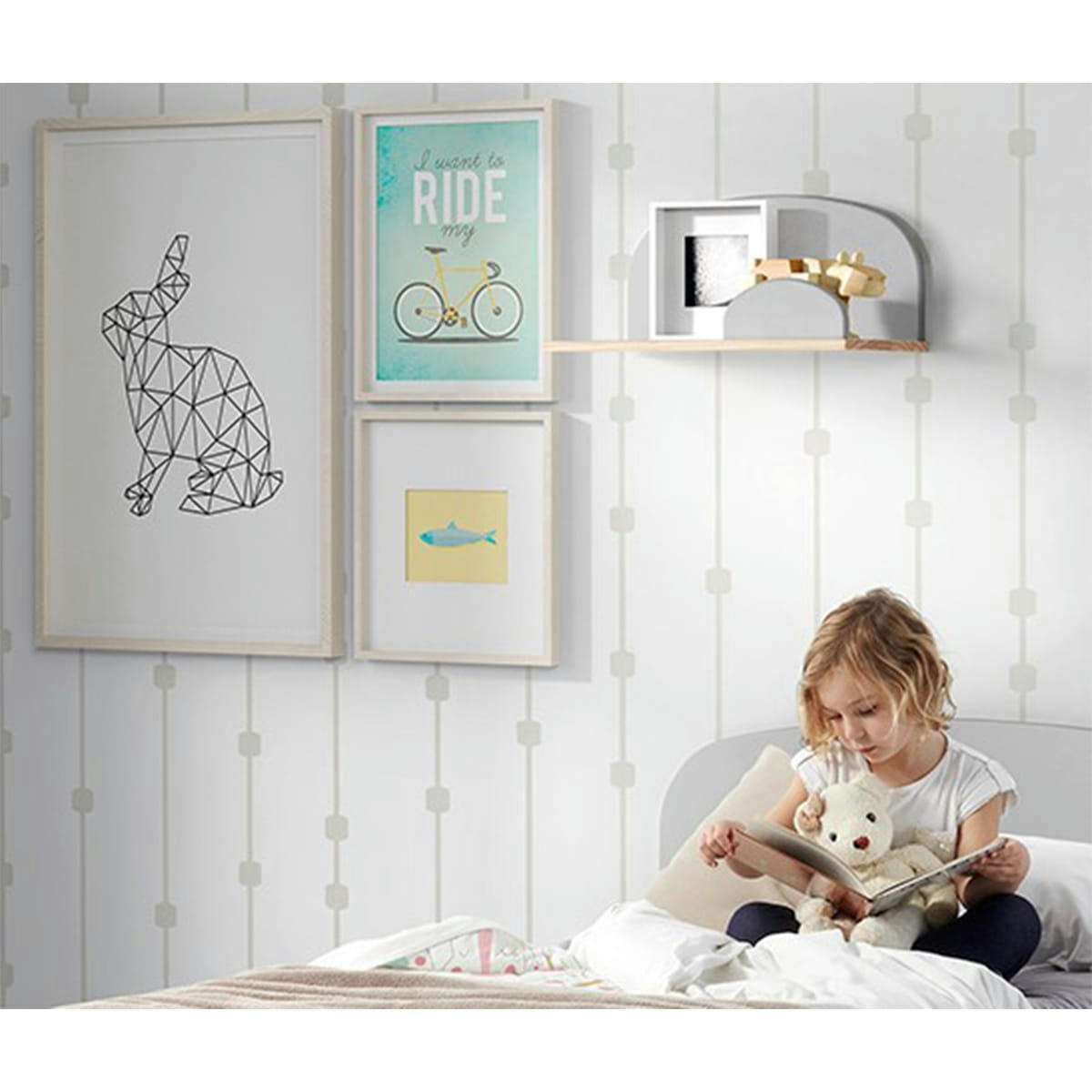 KIDDY - Étagère murale 45 cm gris cool