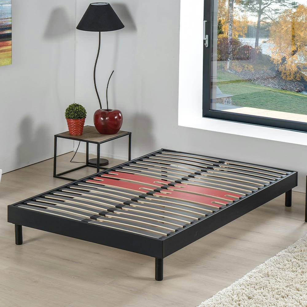 SIGNATURE - Sommier Noir 140x200 cm