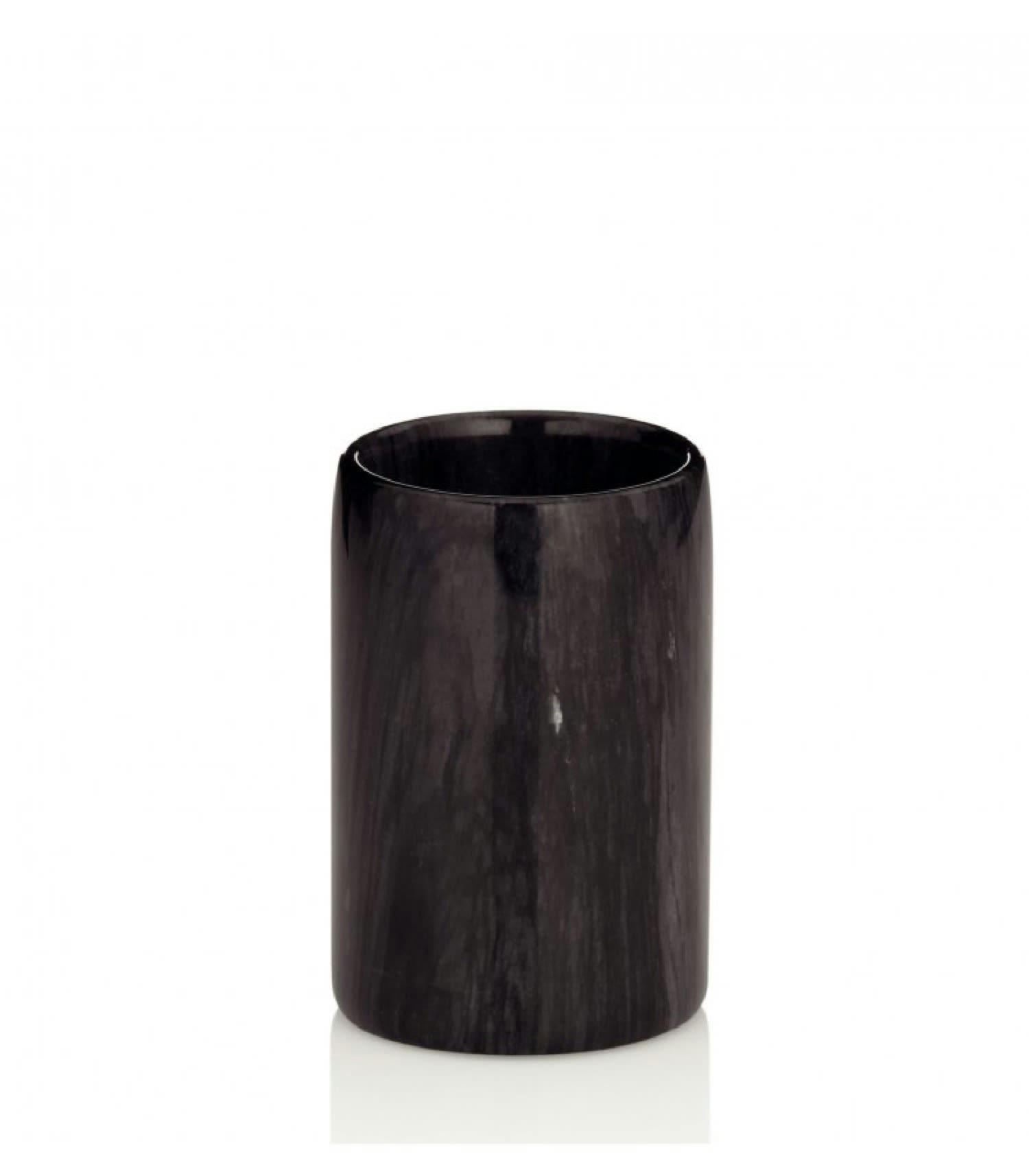 MARBRE - Porte brosse à dents gobelet salle de bain marbre noir