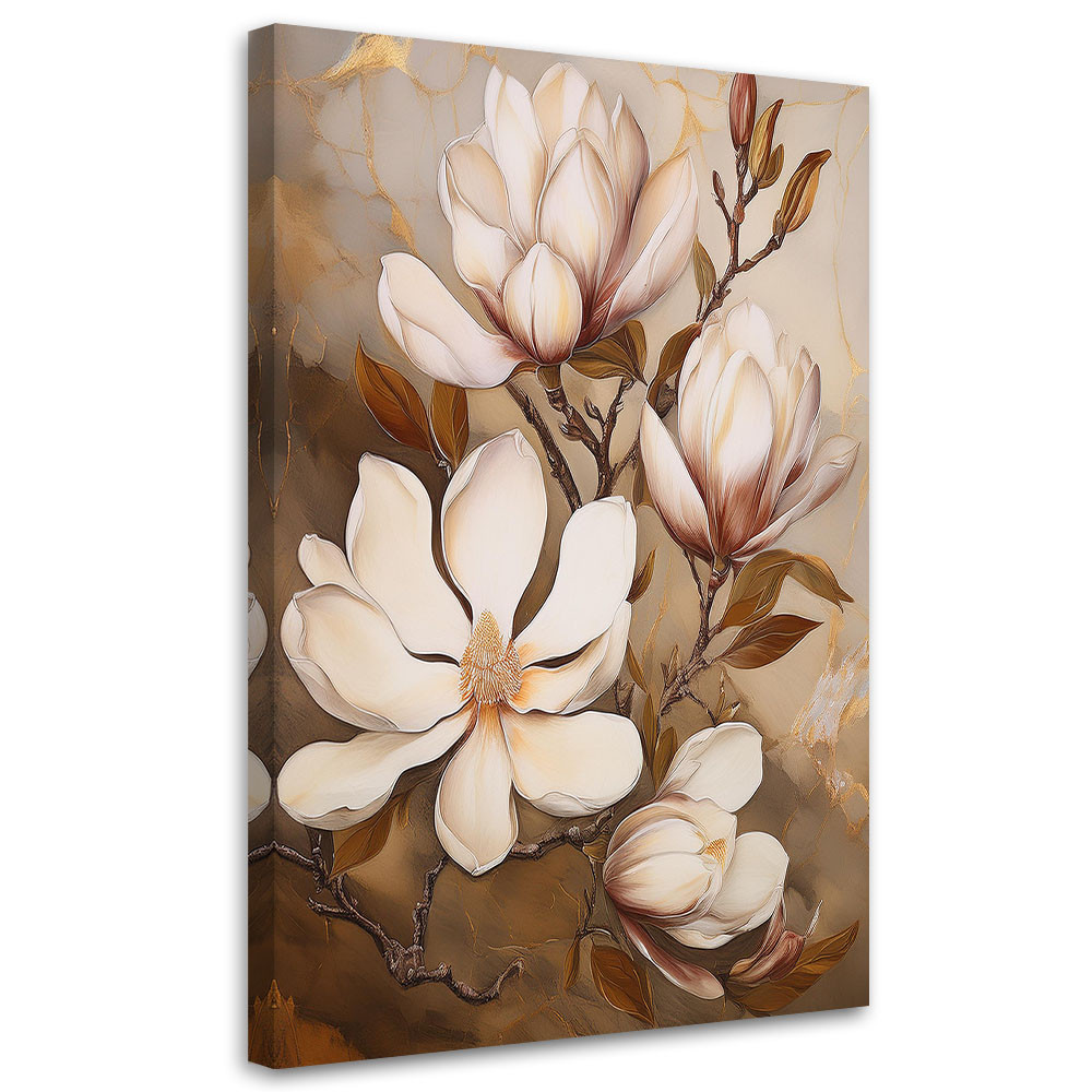 Feeby Obraz na płótnie, Magnolia Biały Kwiat Malowany 40x60