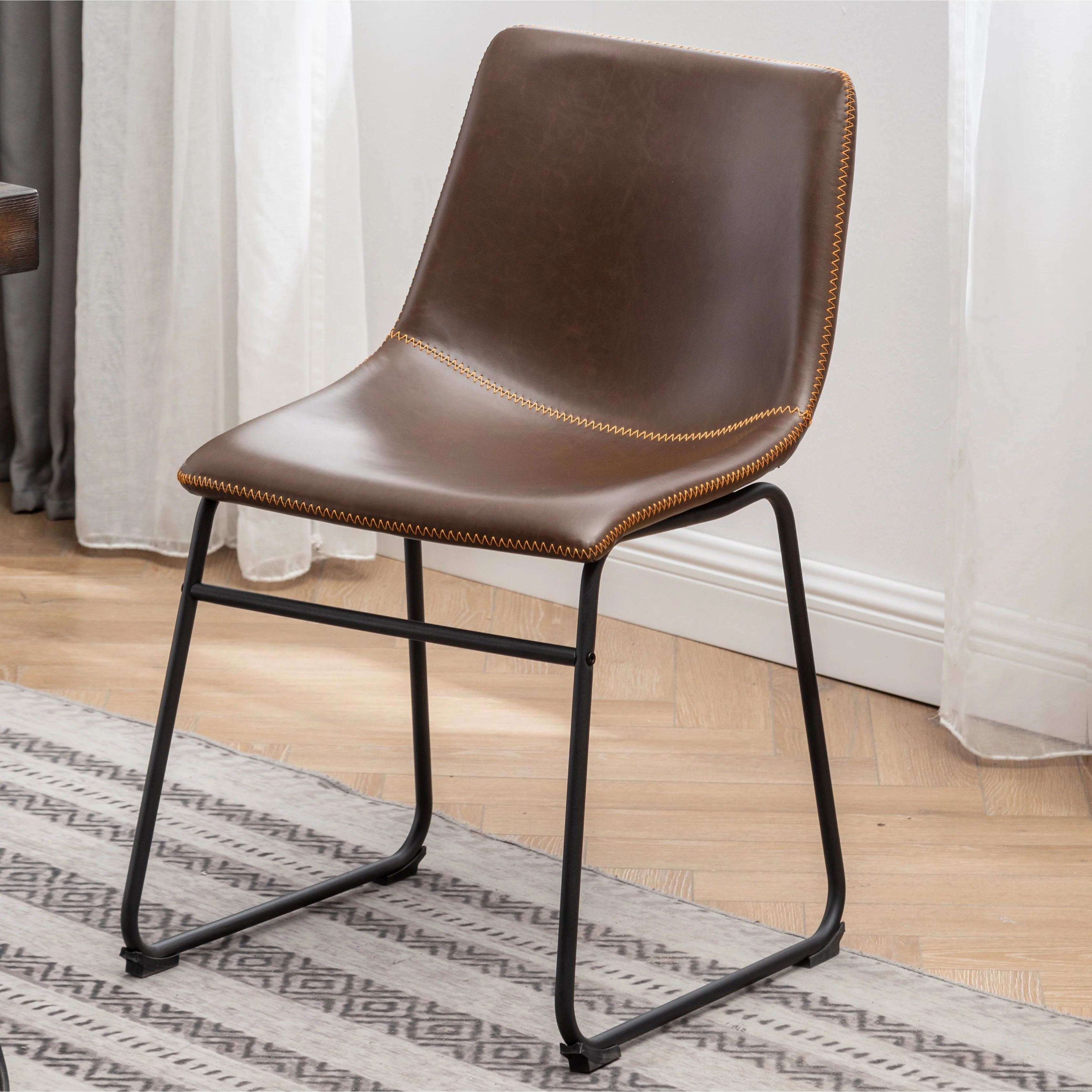 Roundhill Furniture Aryven Industrial 7-Piece Dining Set