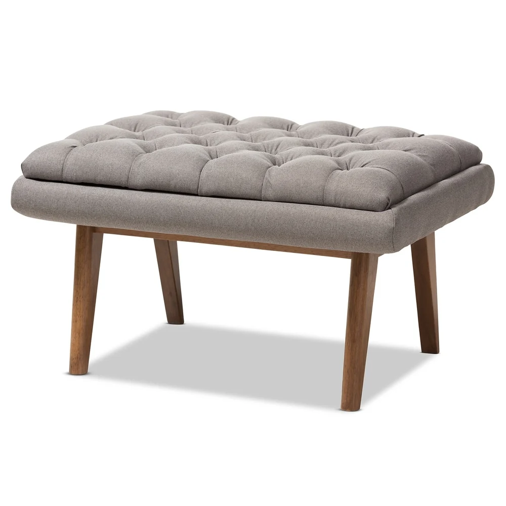 Mid-Century Upholstered Ottoman by Baxton Studio