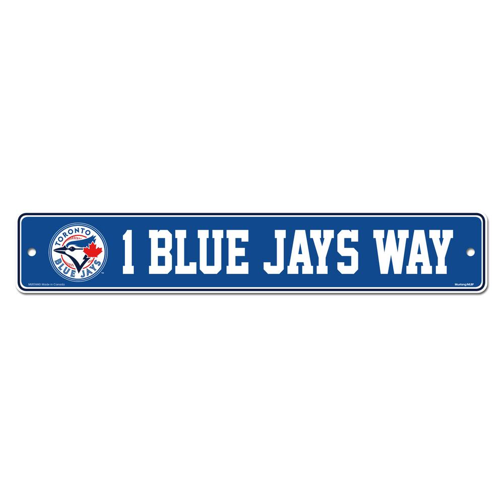Toronto Blue Jays 1 Blue Jays Way Street Sign For MLB Baseball Fans/Collectors, 4-in x 23-in