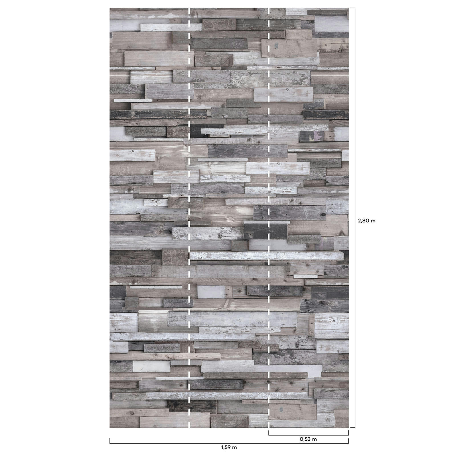 PIERRES - Papier peint intissé mur de pierres 159x280cm