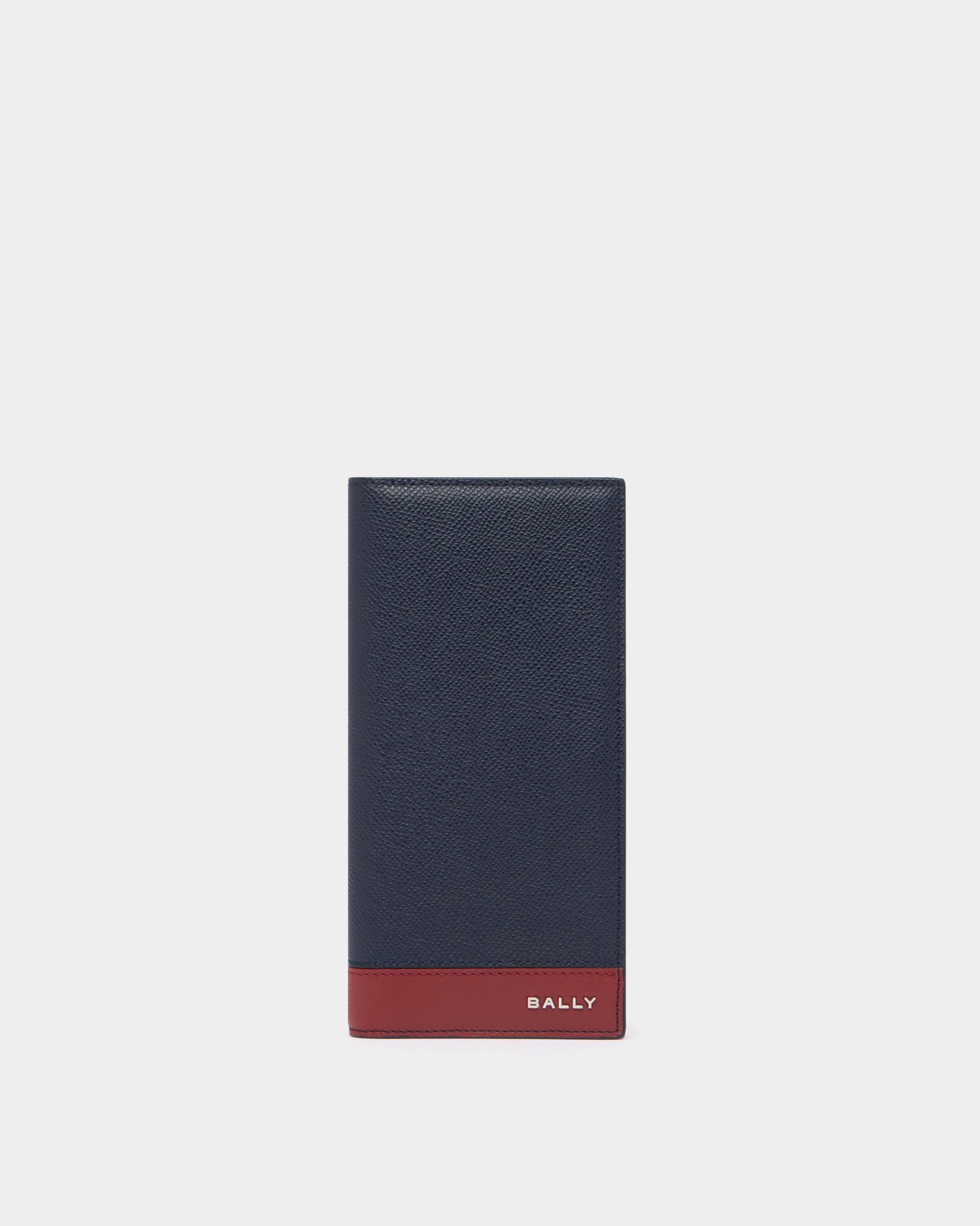 Bally Essential klassische Geldbörse aus genarbtem Leder in Marineblau