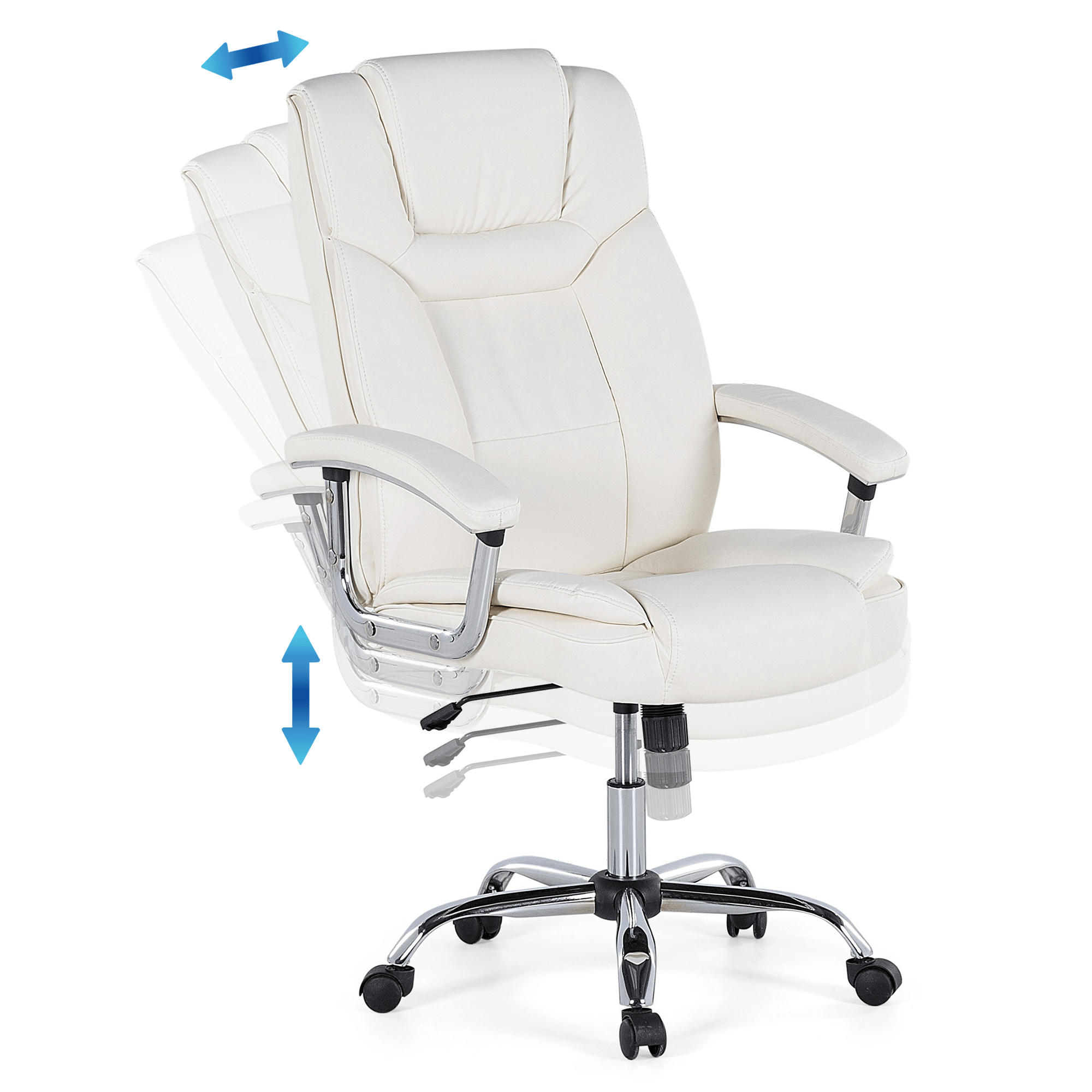 ADVANCE - Chaise de bureau en cuir PU beige