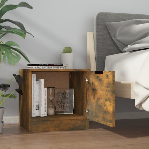 NNEVL Bedside Cabinets 2 pcs Smoked Oak 40x39x40 cm