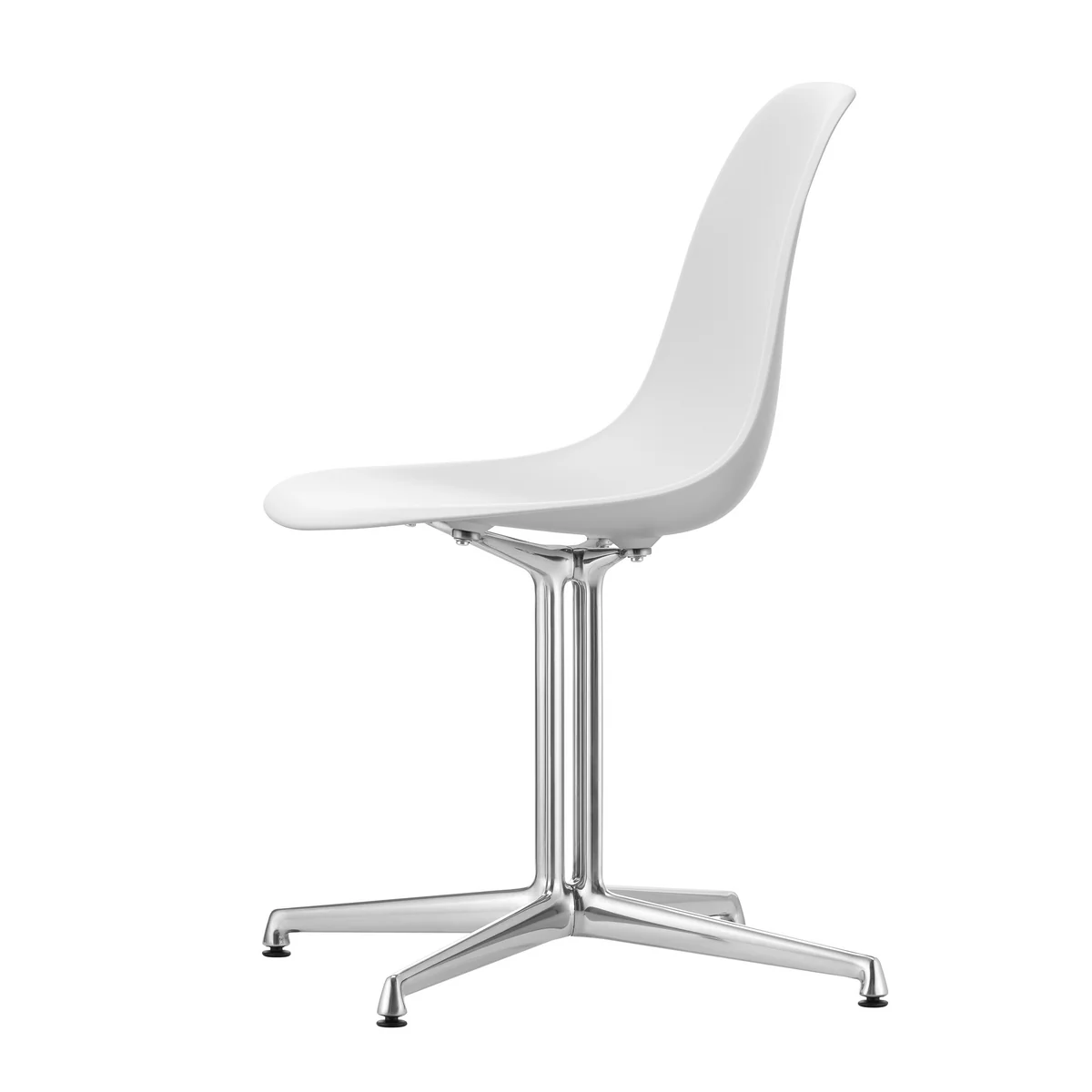 Vitra - Eames Plastic Side Chair DSL, poliert / weiß (Filzgleiter basic dark)