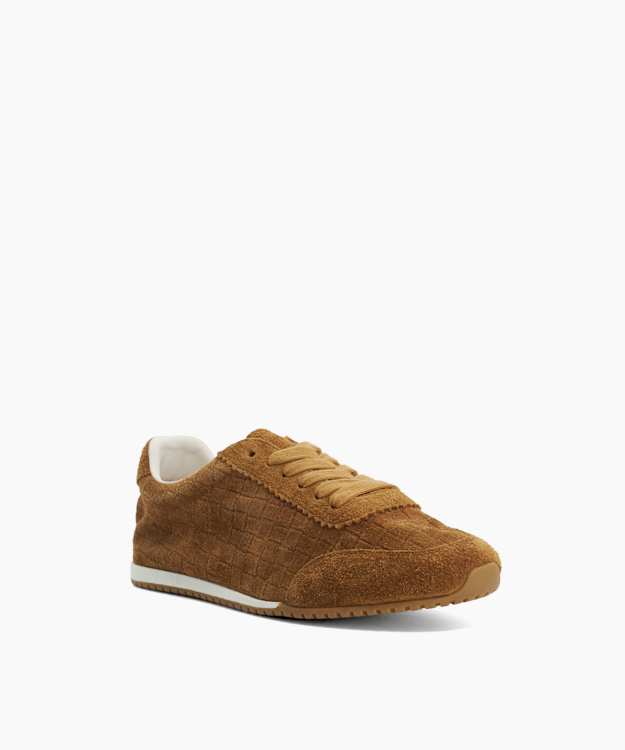 Elora Dark Tan - Suede Low-Top Trainers