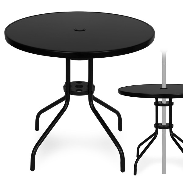 Stolik ogrodowy okrągły 80 cm czarny MultiGarden