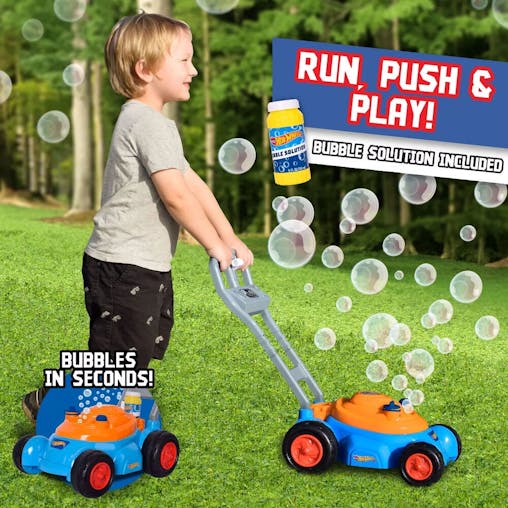 Hot Wheels Bubble N Go Mower with 4oz Bottle - Blue / Orange