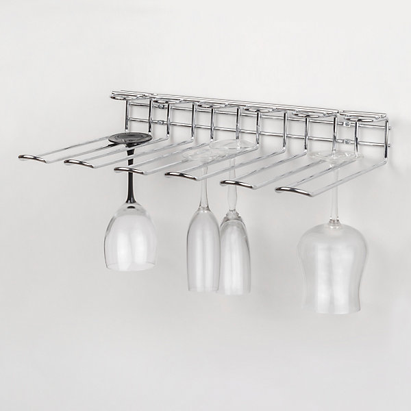 Emuca Porte-verres pour meubles Supra 5 rangées, longueur 320mm, Acier, Chromé