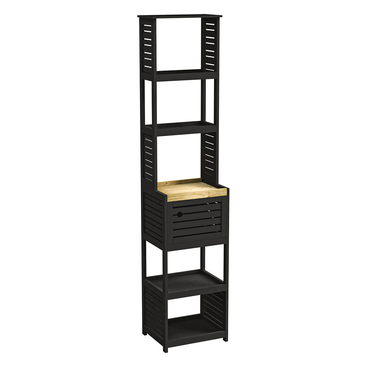 Móvel alto wc com 1 porta CANCUN preto