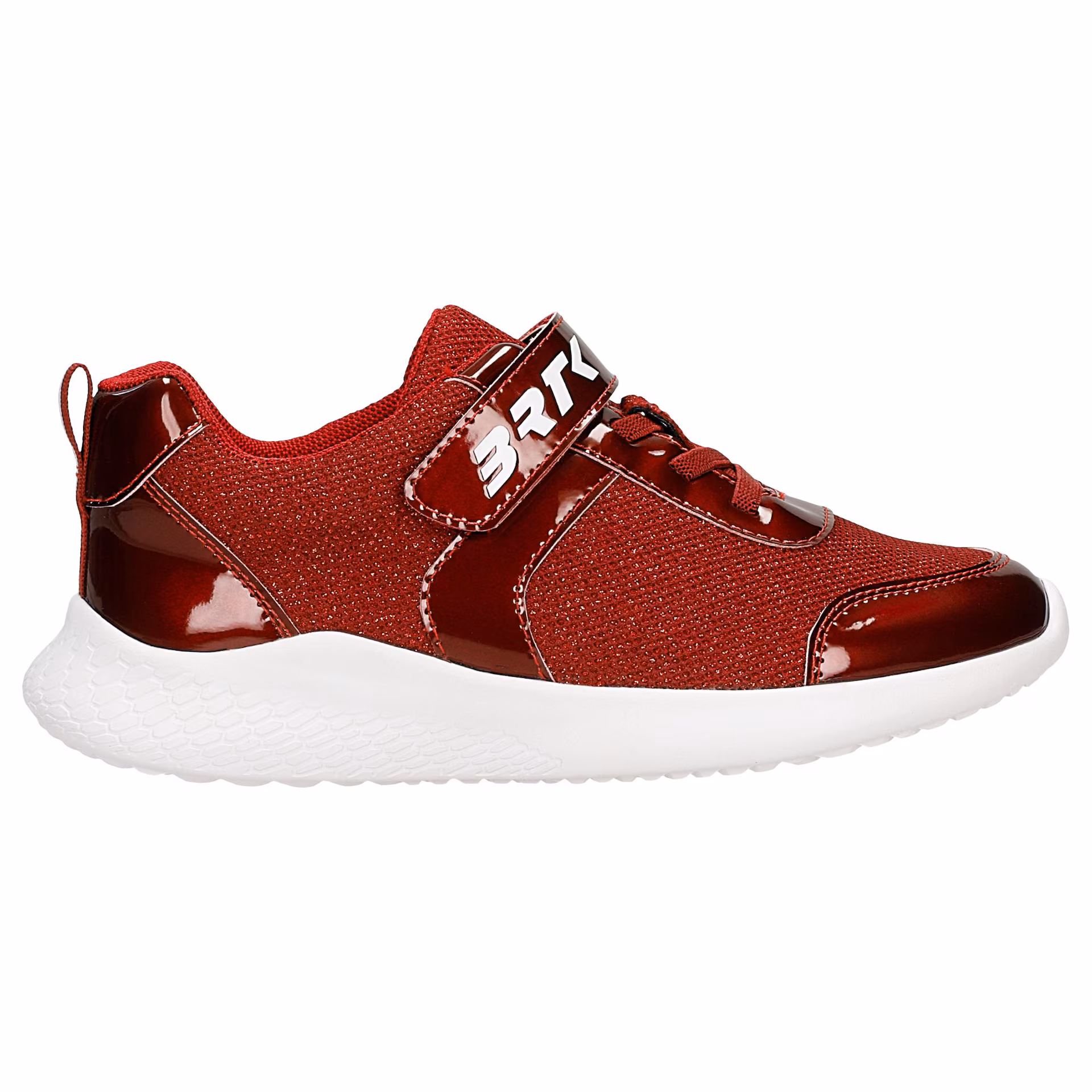 Bordowe sneakersy dla dziewczynki z lakierowanymi elementami BARTEK 87005-16