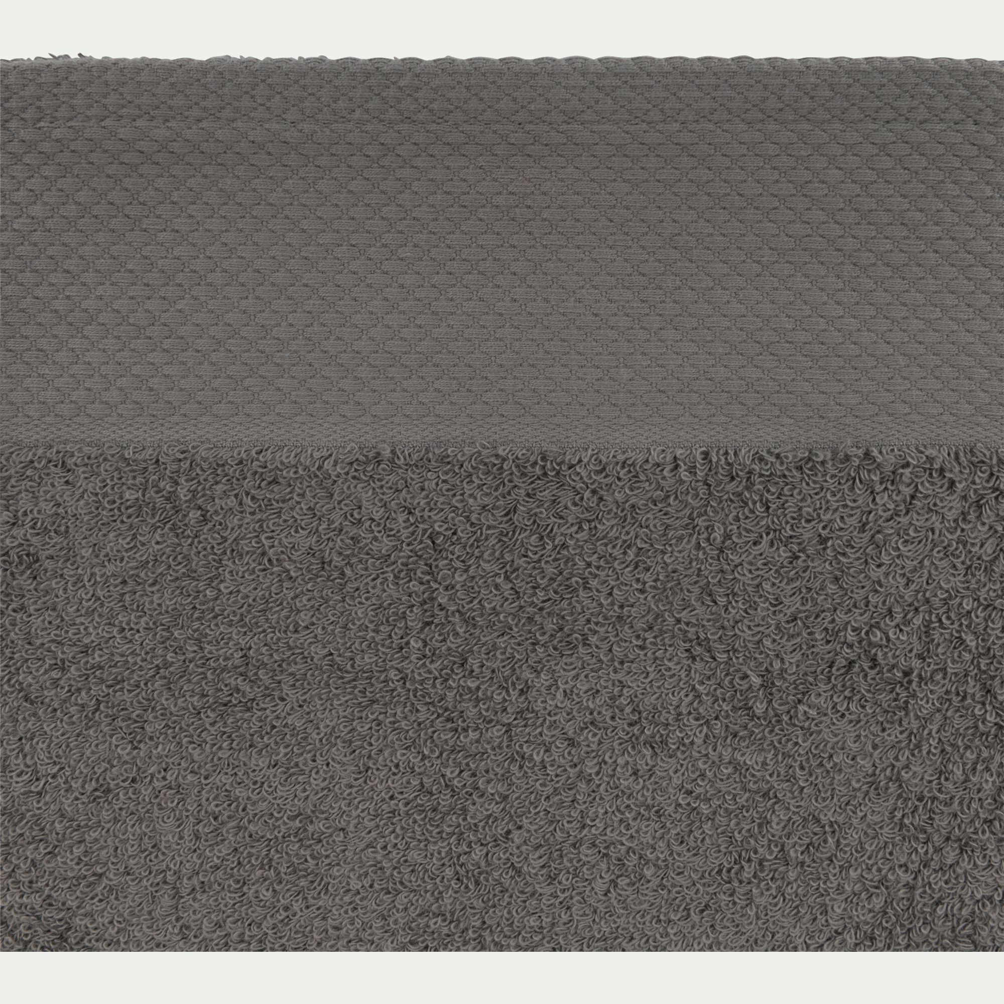 AZUR - Lot de 2 serviettes invités en coton peigné - gris restanque 30x50cm