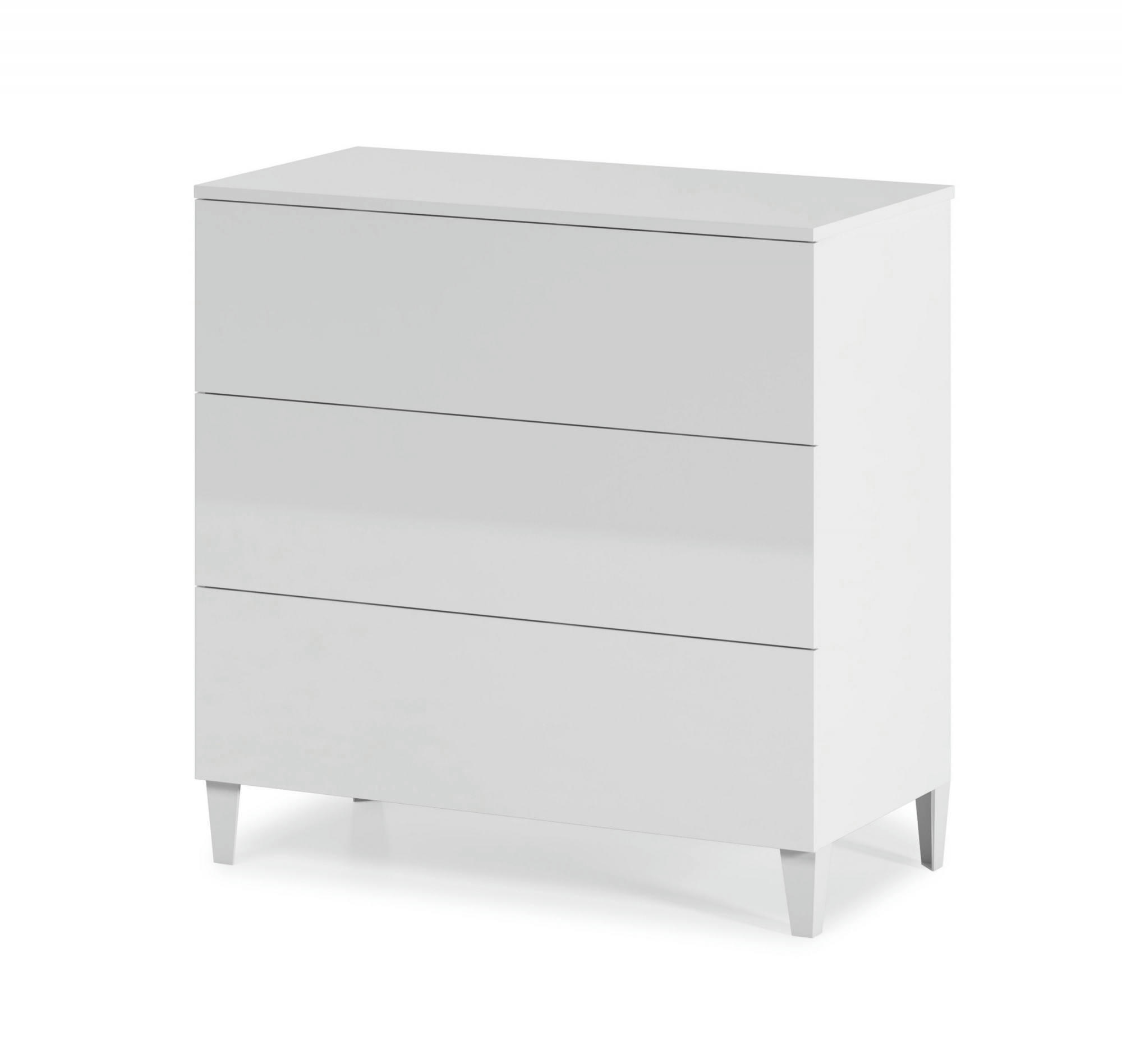 BALTIMORA - Commode 3 tiroirs effet bois blanc