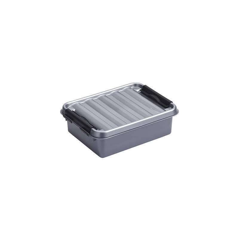 Box de rangement Q-line avec couvercle à clips gris 1 L SUNWARE