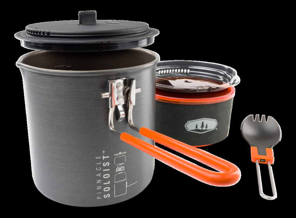 GSI Outdoors Pinnacle Soloist, Scratch-Proof, Aluminum Non-Stick, Dark Grey
