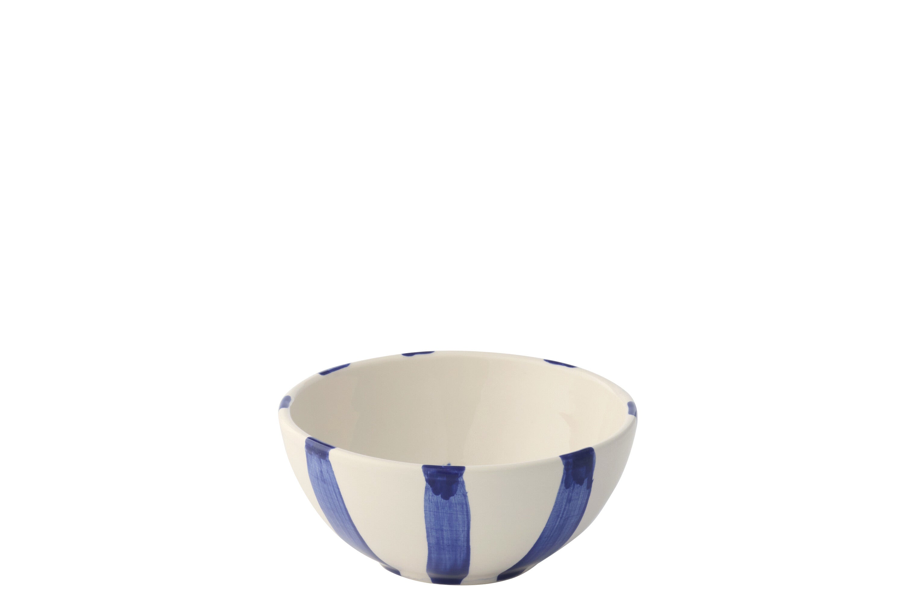 J-Line kom Vis Gestreept - keramiek - donkerblauw - small - 2 stuks