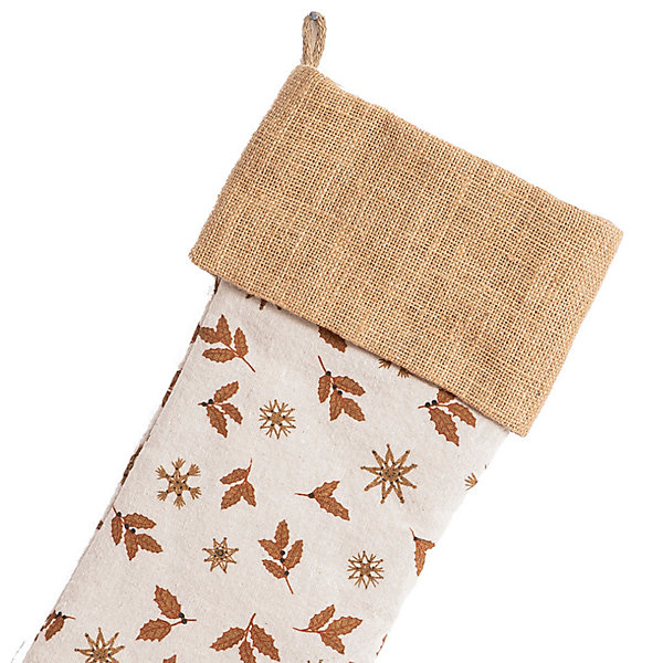 Lot de 2 Chaussette de noël en coton recyclé et jute 'Deko&co'
