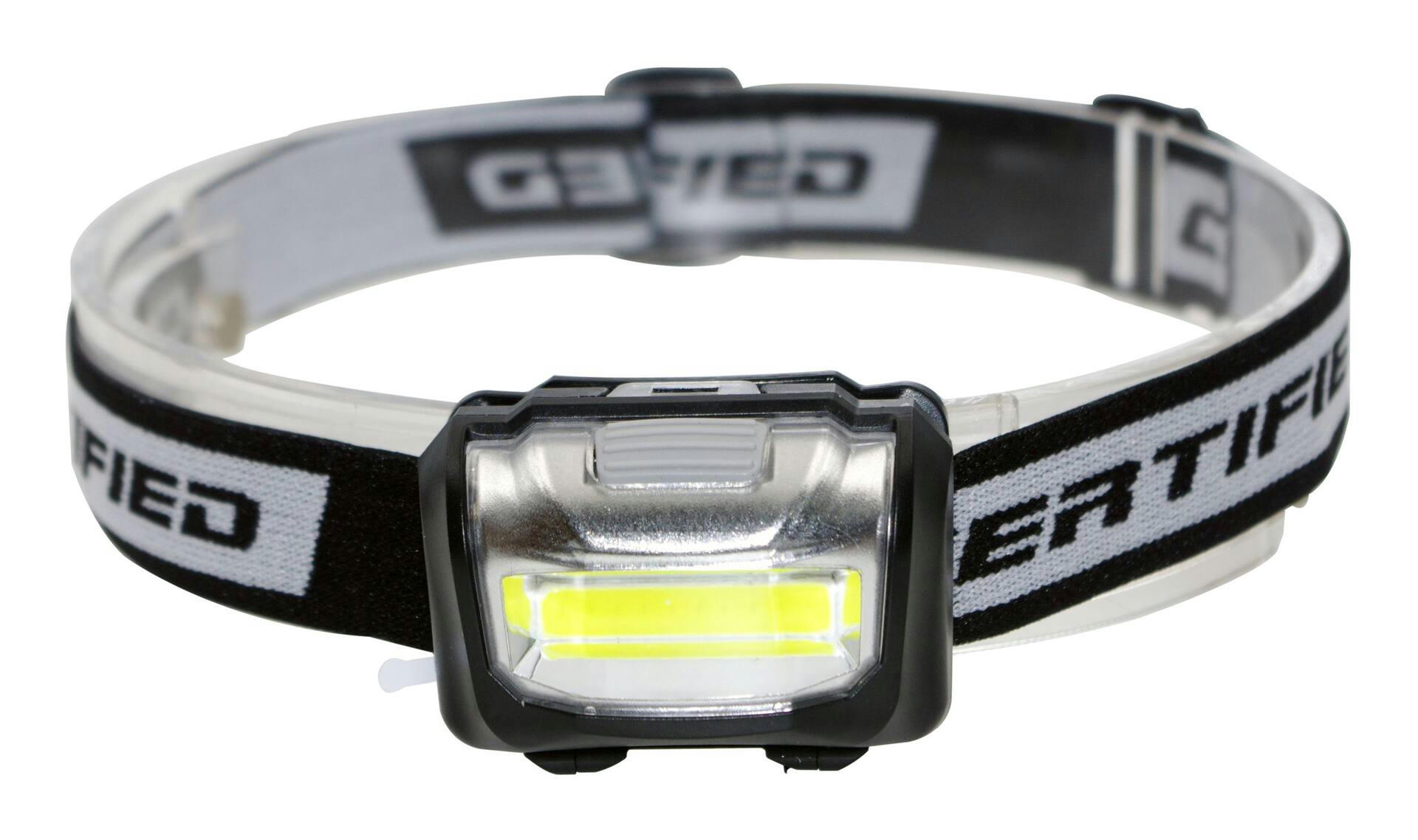 Certified 120 Lumens Adjustable COB LED Headlight/Headlamp, Batteries Included, 3-pk