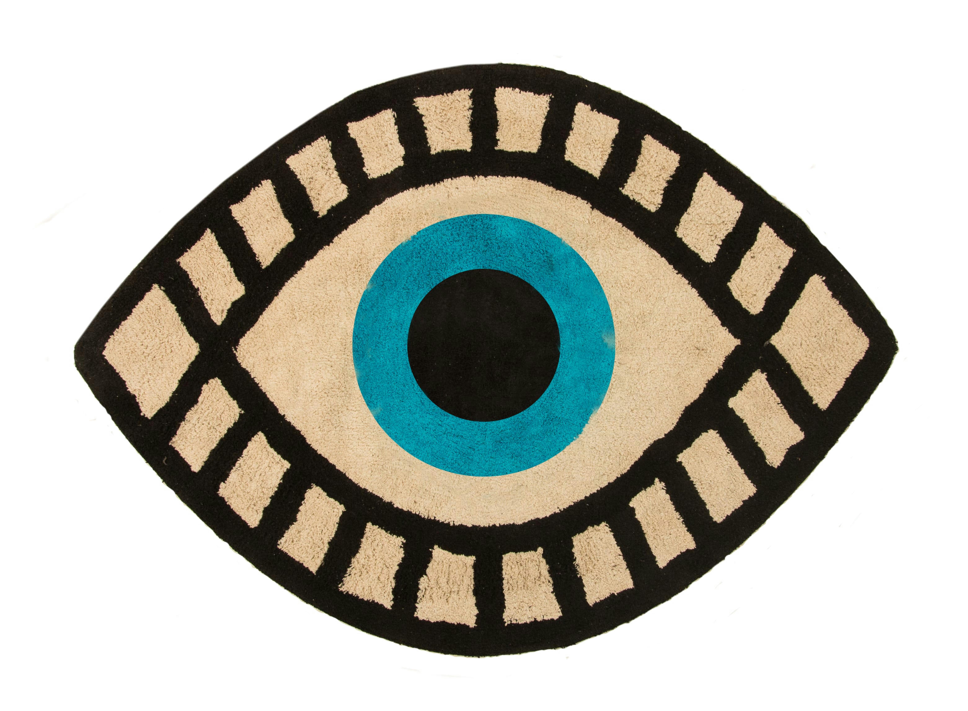 MORNING VISIONS - Tapis en coton en forme d’œil 180x120