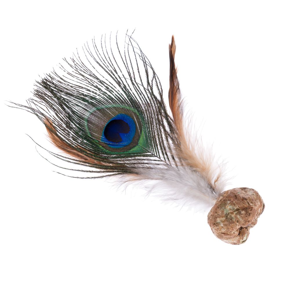 Modern Living Kathmandu Cat Toy with Peacock Feathers