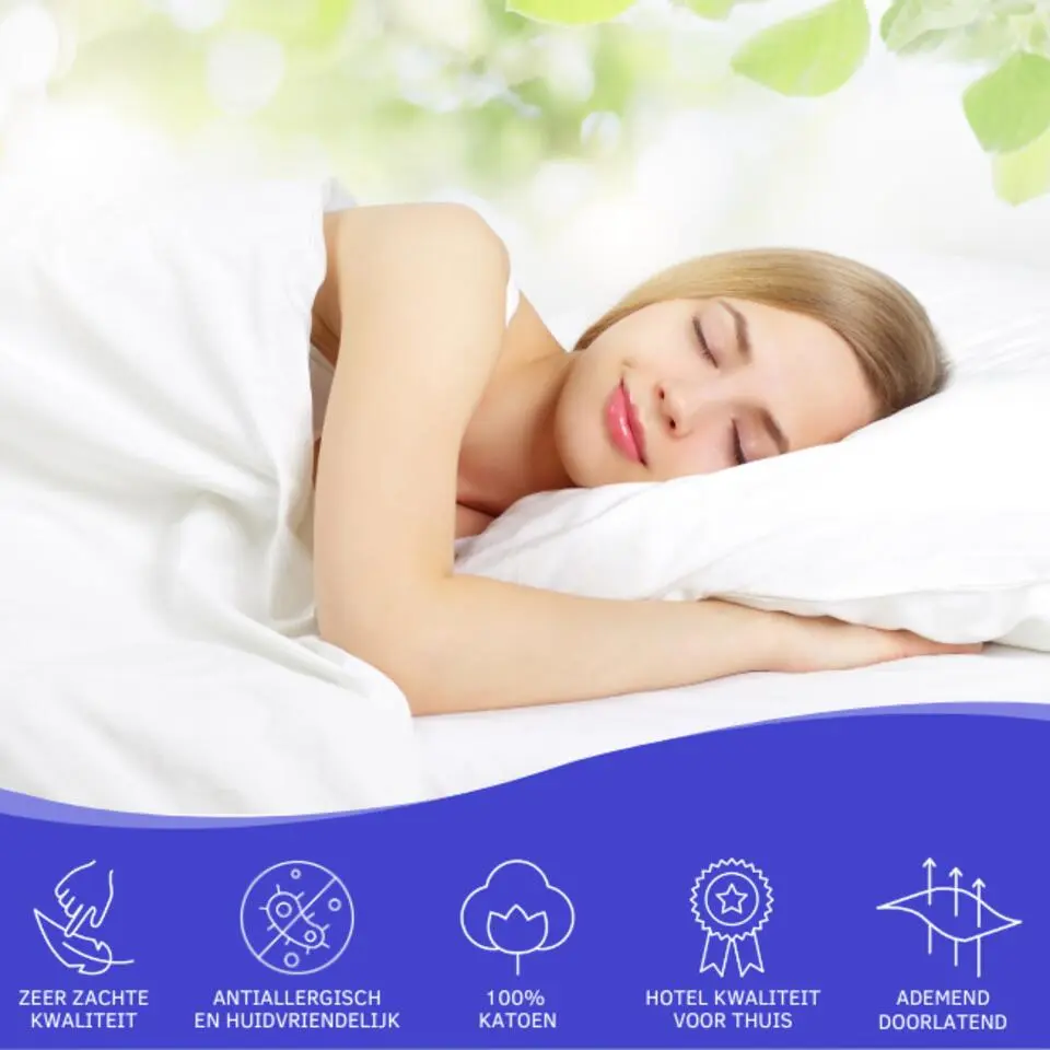 Zavelo Hoeslaken Katoen Strijkvrij Blauw-1-persoons (90x200 cm)