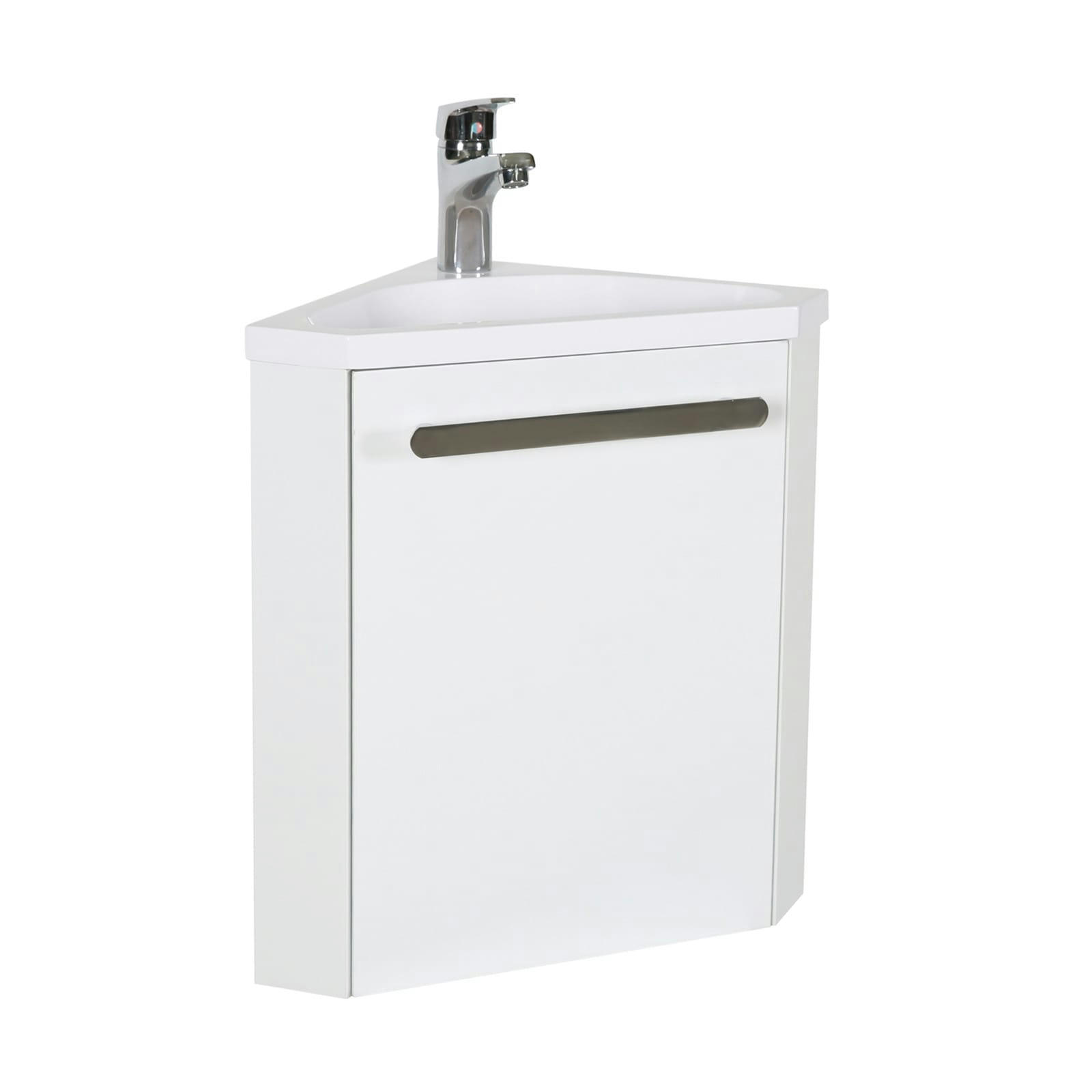 SKINO - Meuble lave-mains  blanc + robinet chromé