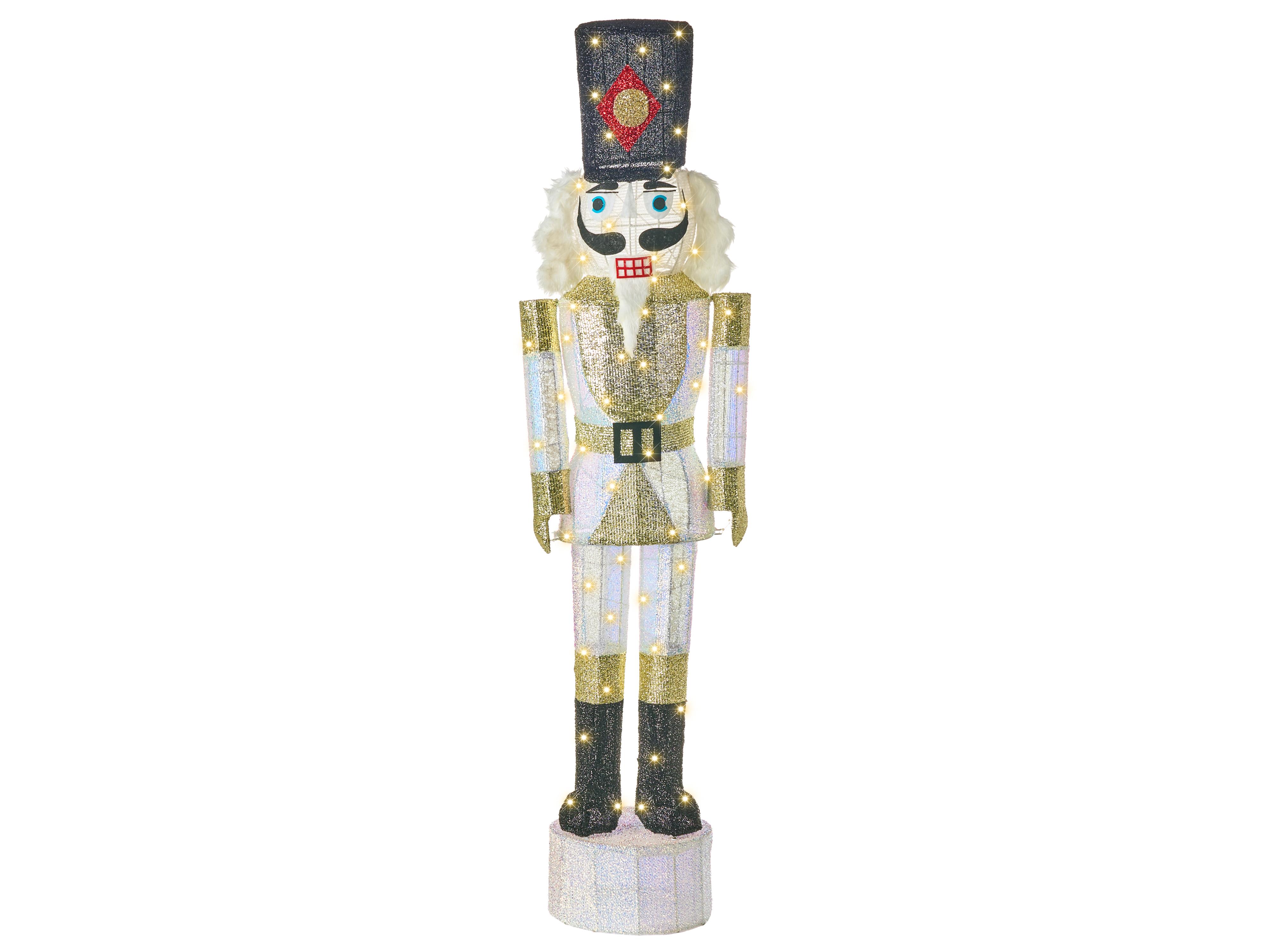 Outdoor Decoration LED STOROVAN Nutcracker 152 cm White/ Gold