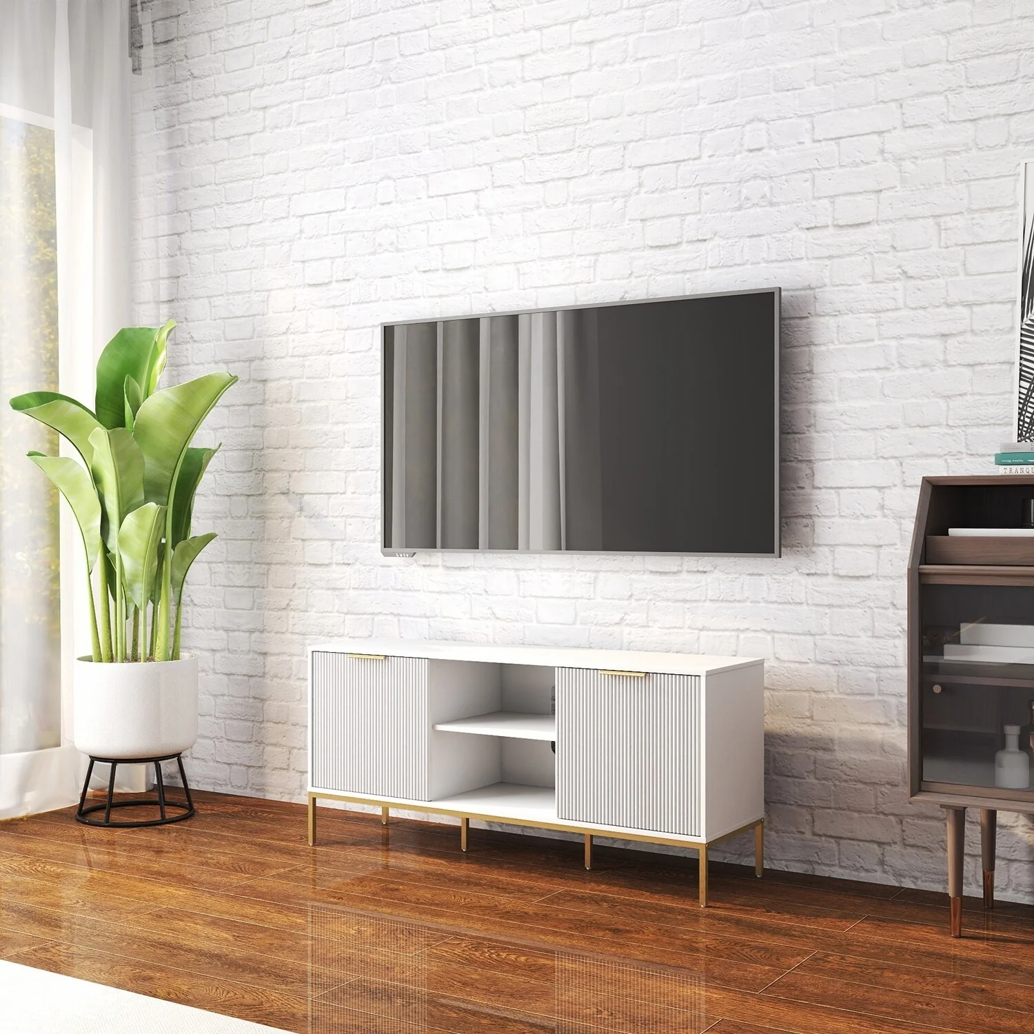 Stylish TV Stand with Innovative Design and Versatile Storage Options