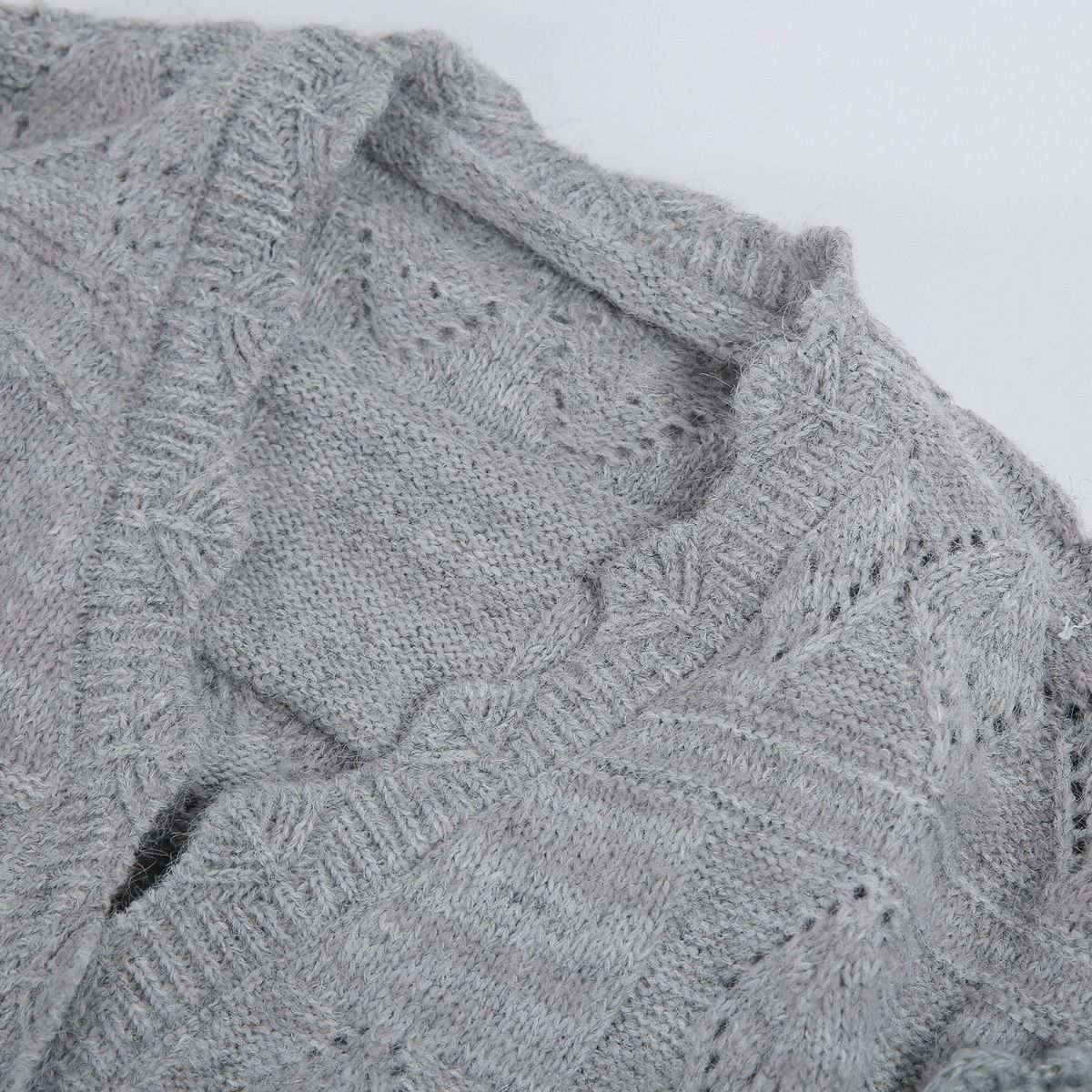 PEACH ACCESSORIES Knitted Cardigan with Lace Detail