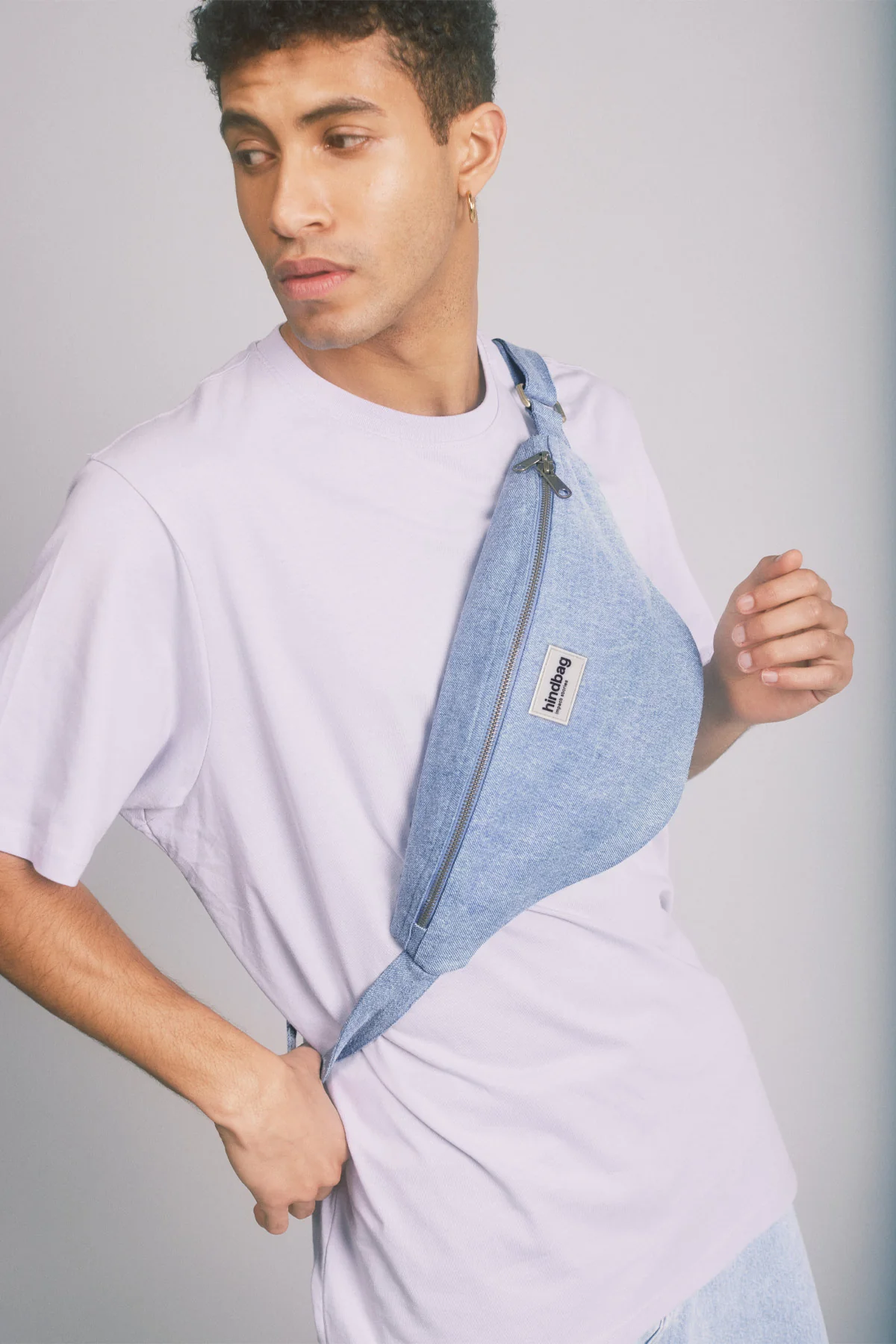 Sac banane L Sasha Denim Bleu Old