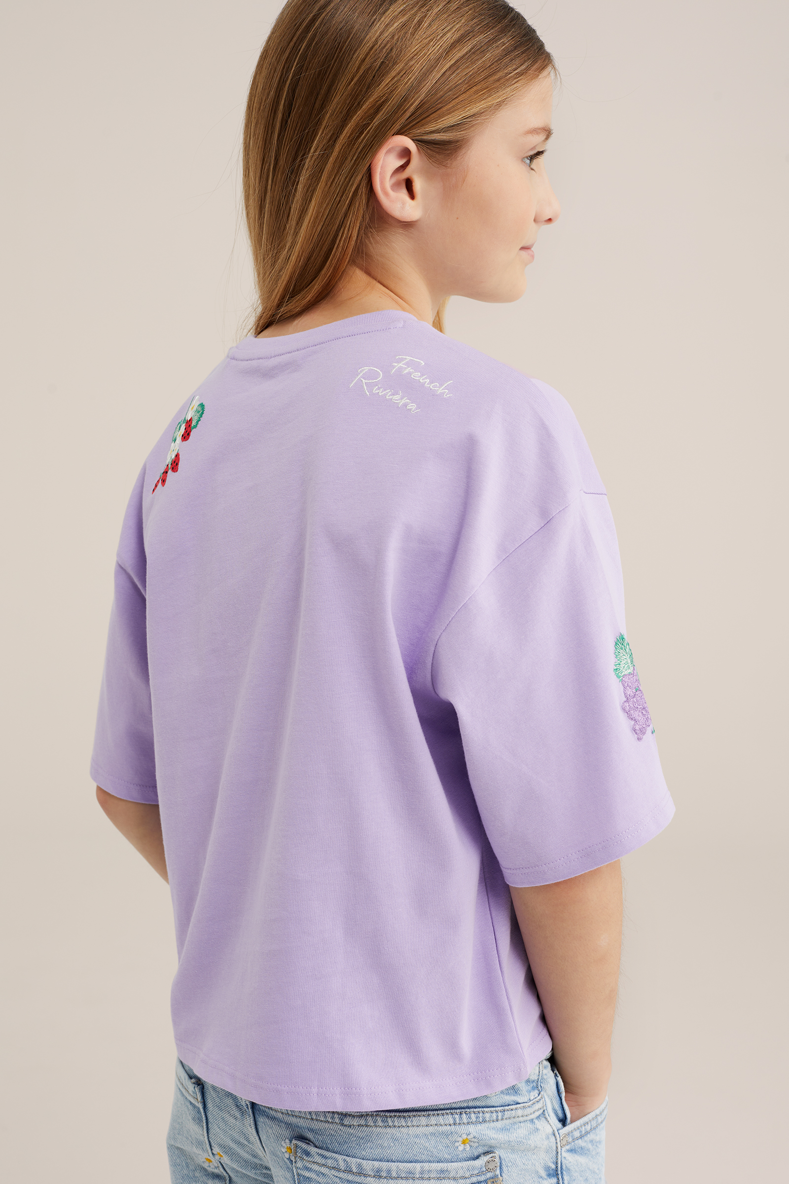 Meisjes oversized T-shirt met embroidery
