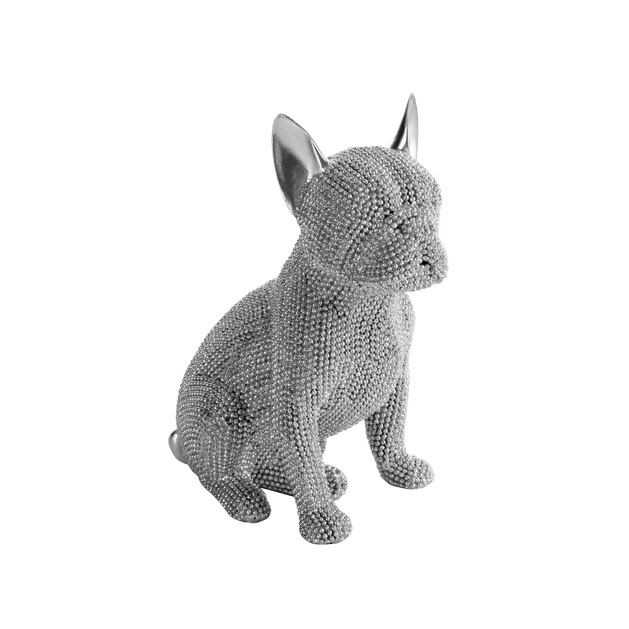 Figurka srebrna pies o drobnym strukturalnym wzorze 13x9x17 cm ELDO