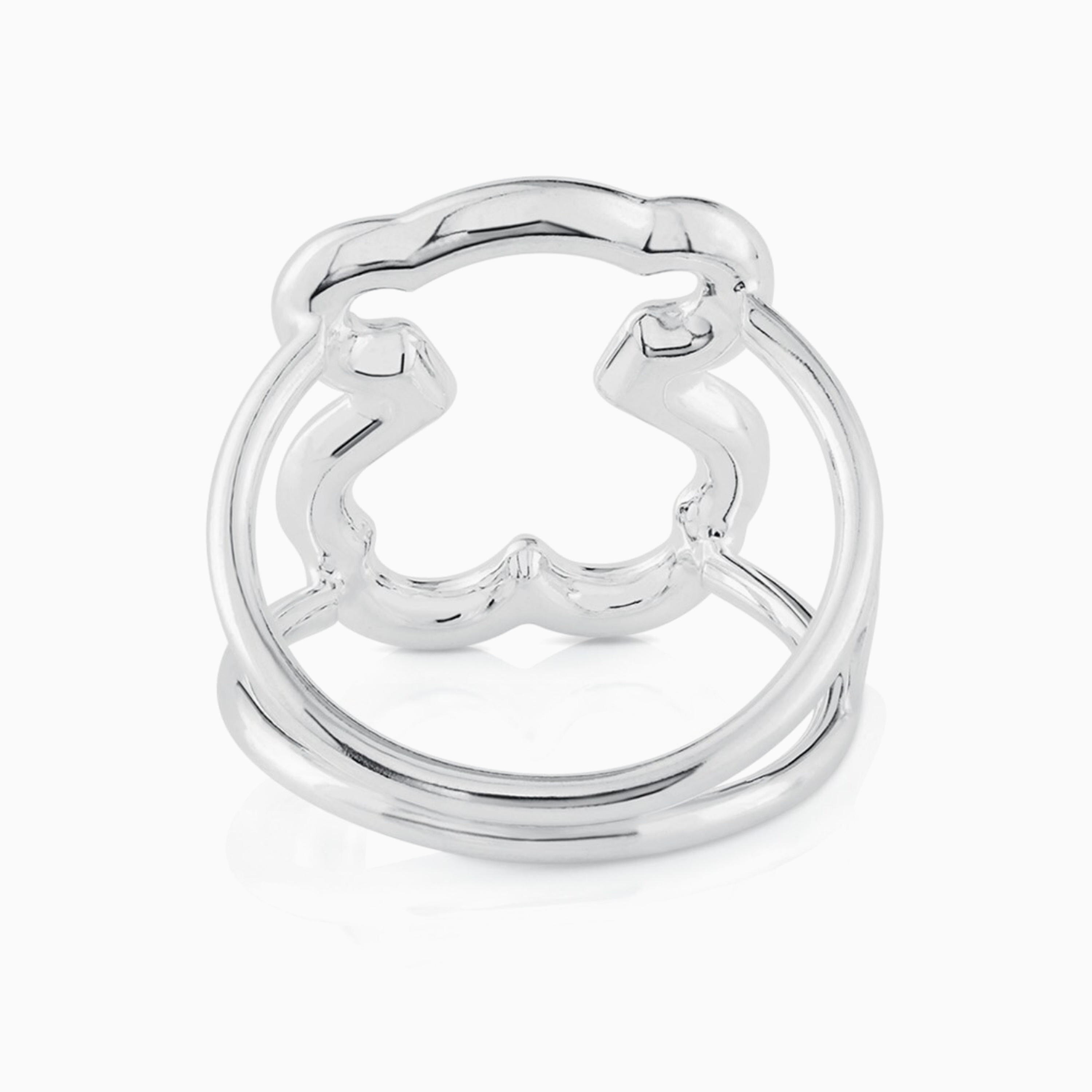 Anillo de plata motivo silueta oso  New Carrusel