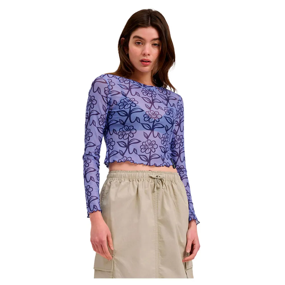 Santa Cruz Delfino flower mesh crop long sleeve T-shirt